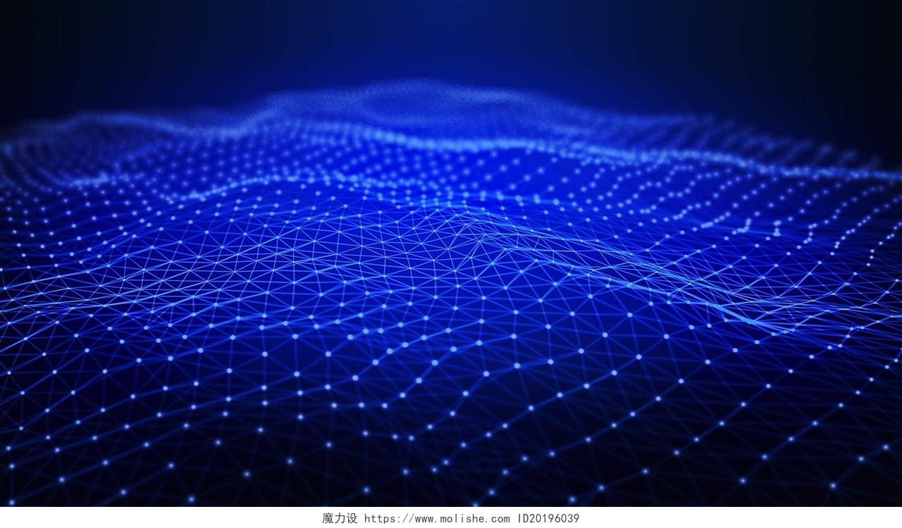 科技粒子蓝色科技点线科技网格背景